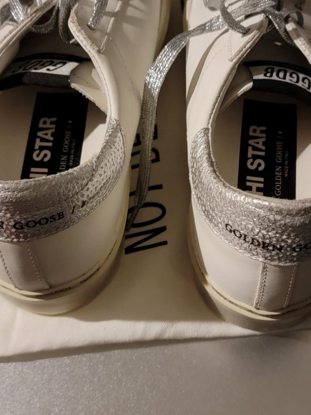 NW Dust Bag Golden Goose Silver Star Sneakers - Picture 3 of 13